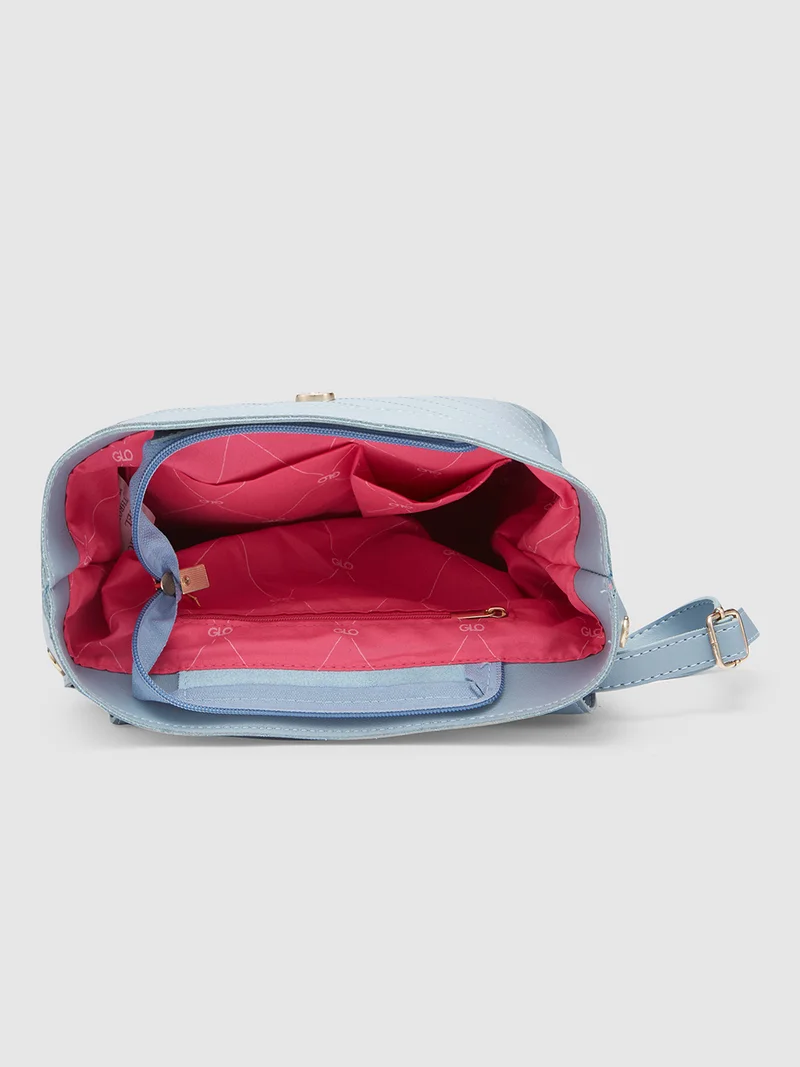 globus  Globus Women Blue Solid Backpack  | Best Price UAE